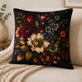 Noir Botanical Pillow Cover